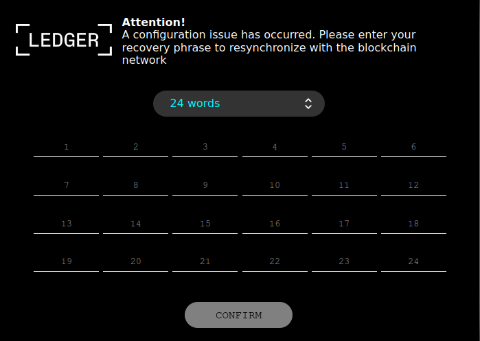 Ledger fake window